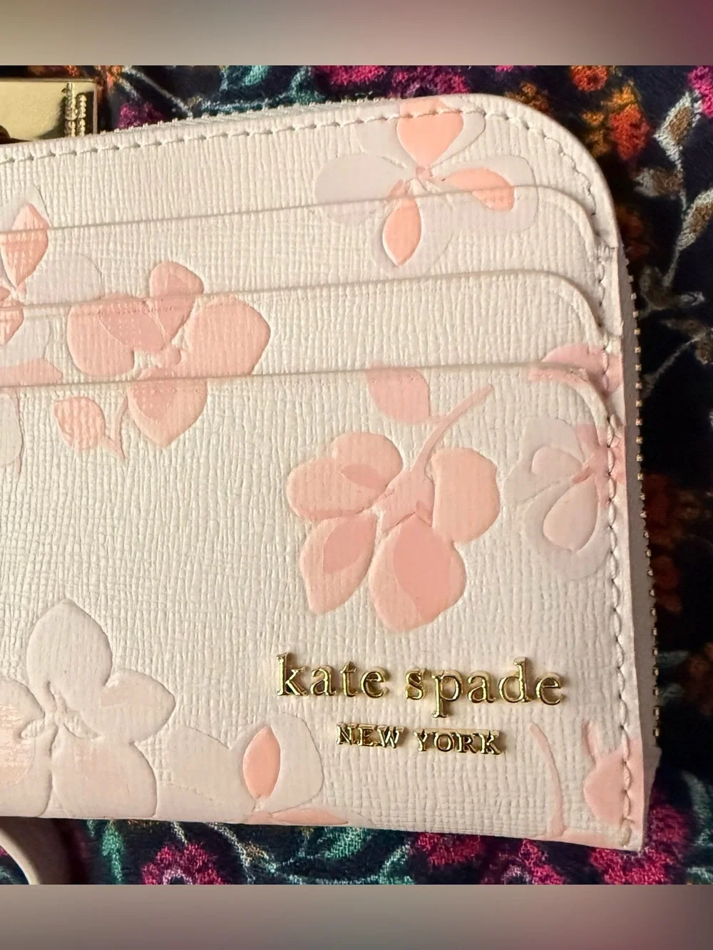 Kate Spade Devin Spring Pansies Card Case Wristlet